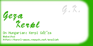 geza kerpl business card